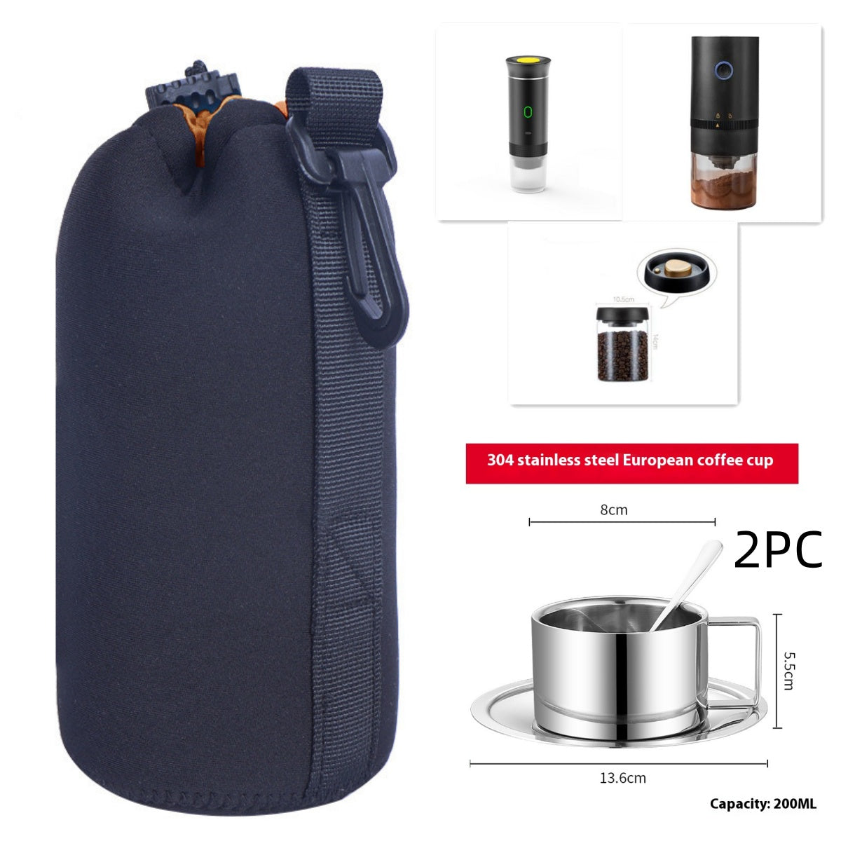 Moulin à Café Électrique 3-en-1 Portable